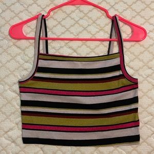 Striped Urban outfitters crop tank top